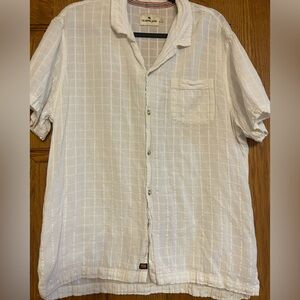 The Normal Brand Men’s Cream Textured Short Sleeve Casual Button Up Shirt Sz XL